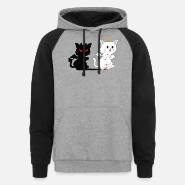 angel devil cat moletom com capuz
